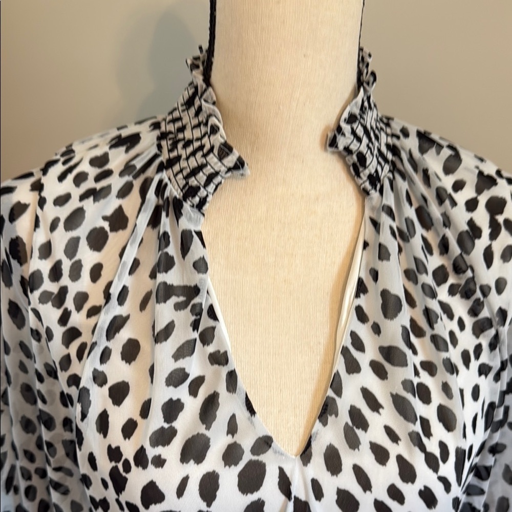 Express Black and Brown Wrap Blouse - Picture 4 of 6